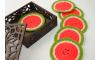 Cute Watermelon Crochet Coasters for Drinks Gift Ideas Set of 6 Coasters 